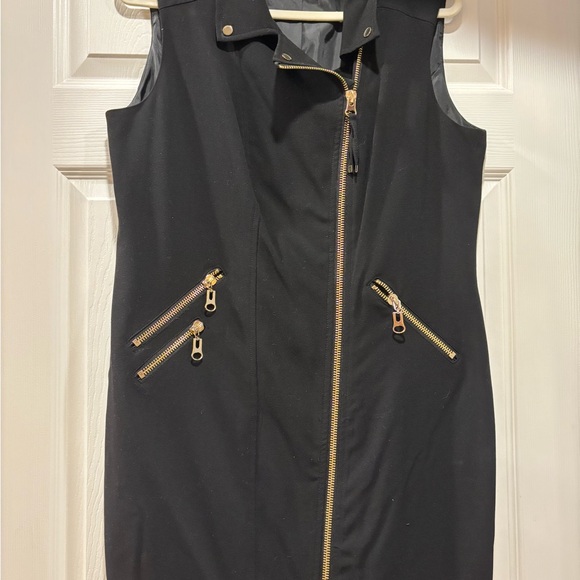 Calvin Klein Black and Gold Sheath Mini Dress - Picture 1 of 3